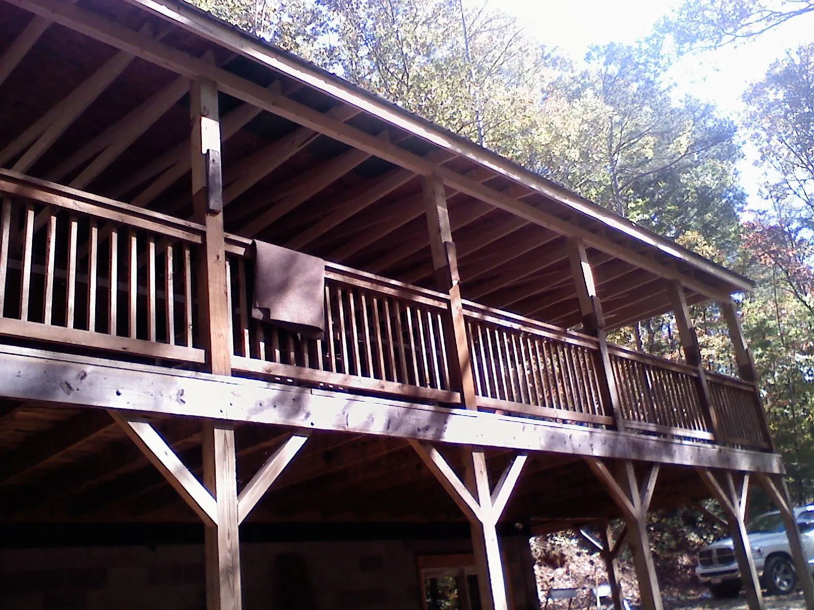 Timber framing under a new elevated porch and deck — Roof Leak Repair in Cape May Point by Roofing Brothers